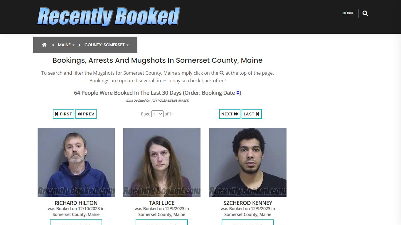 Recent bookings, Arrests, Mugshots in Somerset County, Maine